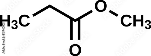 Methyl propionate structural formula, vector illustration