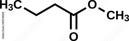 Methyl butyrate structural formula, vector illustration