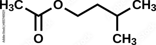 Isoamyl acetate structural formula, vector illustration