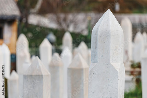 muslim tombstones in the graveyard near moaque