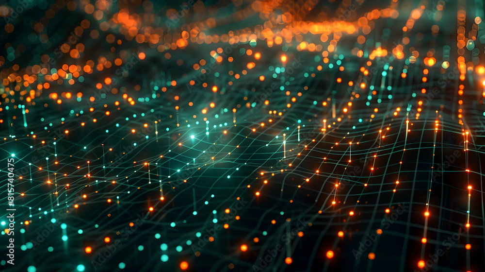Glowing Artificial Intelligence Neural Network Matrix in Vibrant Abstract Data Visualization Glowing Artificial Intelligence Neural Network Matrix in Vibrant Abstract Data Visualization