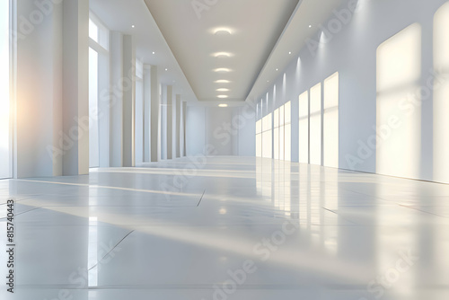 Light-Filled White Hallway