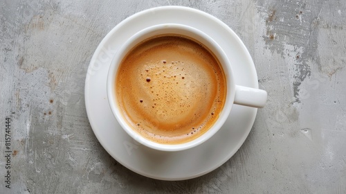 Pale Coffee Cup with Espresso and Frothy Milk