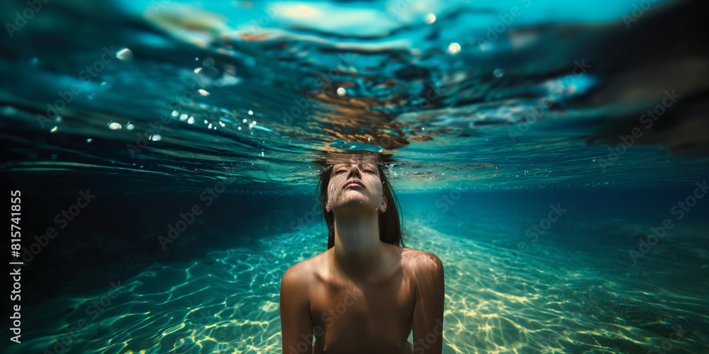 H bsche Nackte Frau Unterwasser Nahaufnahmen Querformat F r Banner 