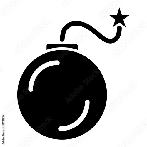 Bomb Glyph Icon Design