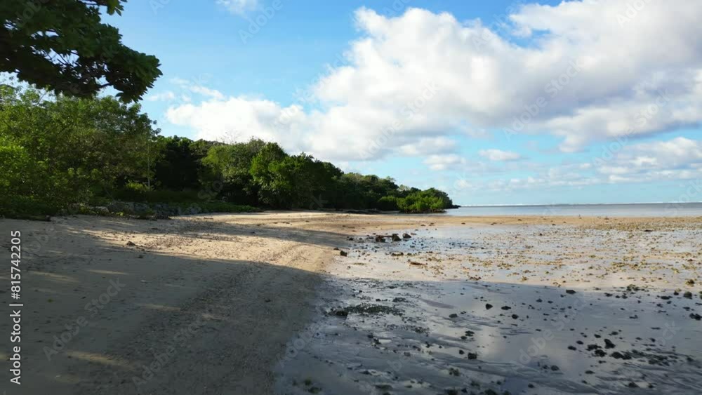 Drone Image of Fiji Beach near Cuvu. Flying low to water and beach. Drone Image of Fiji Beach near Cuvu. Flying low to water and beach.