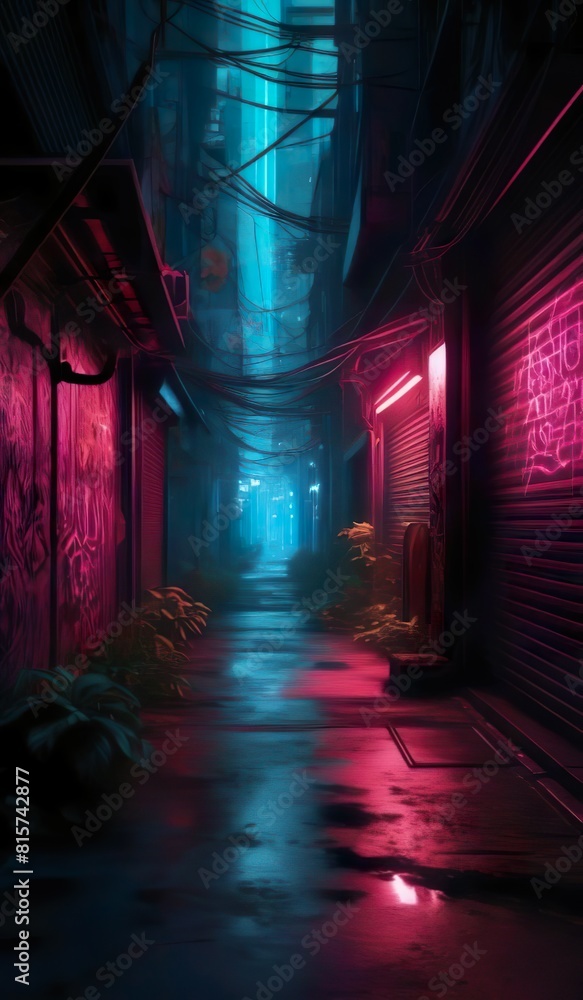 nature background a dark, neon-lit cyberpunk alleyway with graffiti-covered walls, shady figures, and futuristic technology integrated into the environment nature background a dark, neon-lit cyberpunk alleyway with graffiti-covered walls, shady figures, and futuristic technology integrated into the environment