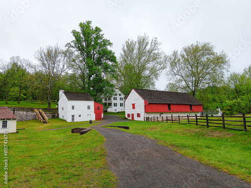 Country dwelling, rural iron plantation, Hopewell Furnace National Historic Site , Berks County, Elverson, Pennsylvania.  photo