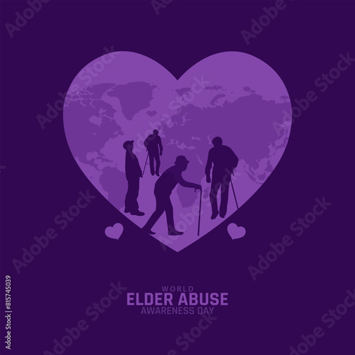 World Elder Abuse Awareness Day is observed each year on June 15 globally. The world voices its opposition to the suffering inflicted on some of our older generations, Its creative unique illustration