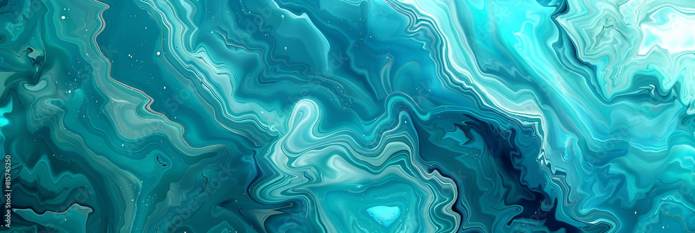 Digital art of abstract blue and teal liquid marble pattern background Digital art of abstract blue and teal liquid marble pattern background