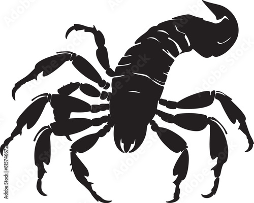 Scorpion Silhouette Vector Illustration White Background