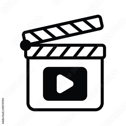 Board used by directors while making films, clapperboard icon design