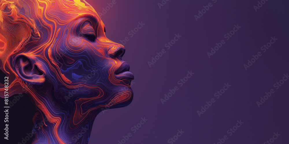 Purple and orange digital abstract artwork