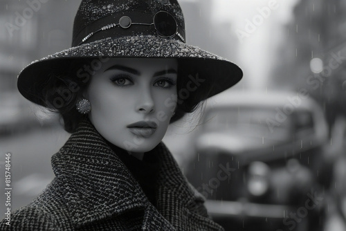 Vintage Glamour in Black and White photo