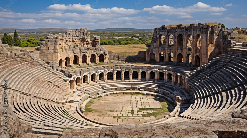 Ancient roman amphitheater in port city