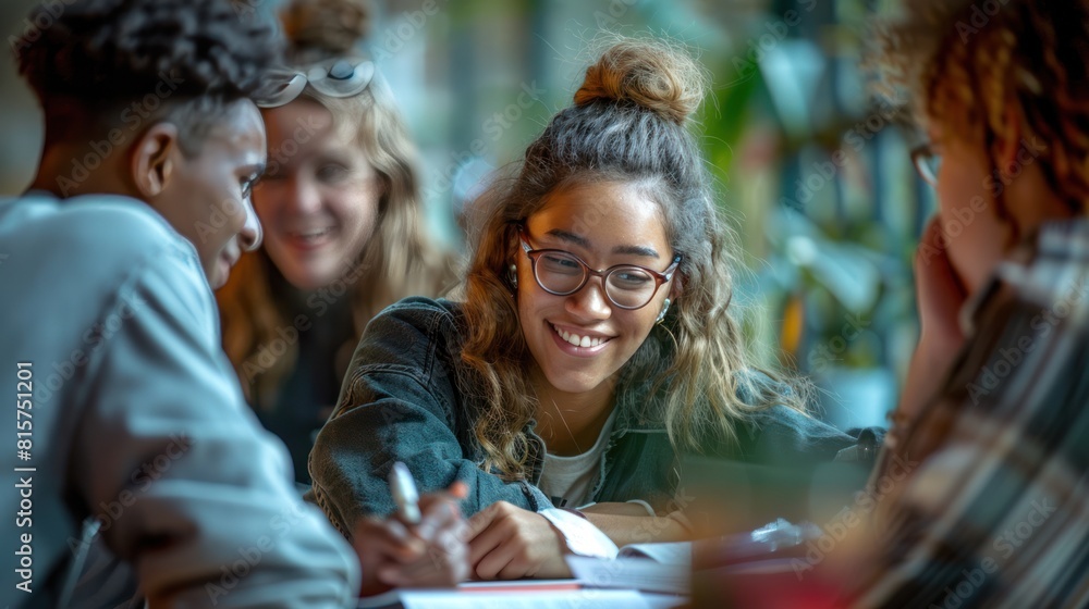 Photo of engaging in group study sessions, sharing knowledge and insights in the natural light of day Photo of engaging in group study sessions, sharing knowledge and insights in the natural light of day
