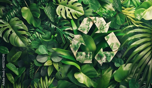 A creative design featuring the eco-friendly recycling symbol with green leaves and plants, promoting environmental sustainability for World Wildlife Day