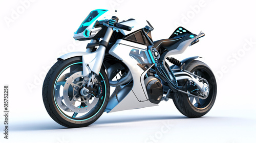  modern  futuristic motorbike  for personal transport   isolated on a clear white background