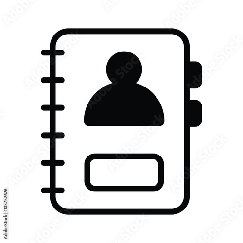 Phone book, contact book icon in trendy style, address book vector
