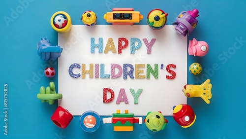 Playful Wishes: Happy Children's Day Illustration	