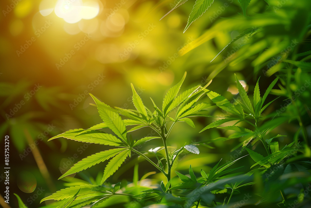 Wild agricultural hemp grows in the countryside Wild agricultural hemp grows in the countryside
