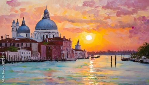 venice in sunset oil painting © Deanne