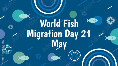 World Fish Migration Day web banner design illustration 