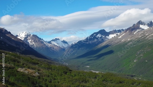 view of the mountain range between argentina and chile ushuaia tierra del fuego patagonia