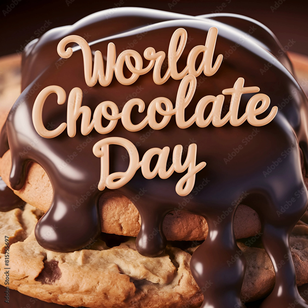 Chocolate Day Melting Background with Chocolate cookies Chocolate Day Melting Background with Chocolate cookies