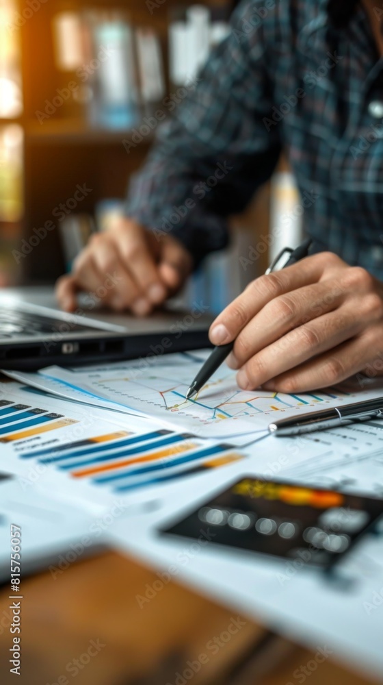 A financial advisor reviews a client's investment portfolio. A financial advisor reviews a client's investment portfolio.