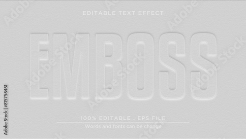 Emboss 3d editable text effect mockup template