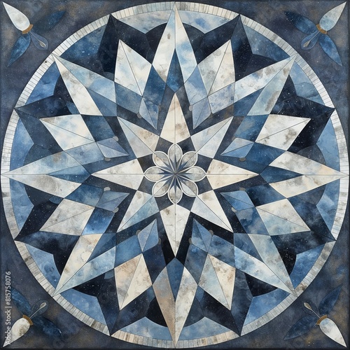 abstract blue mandala