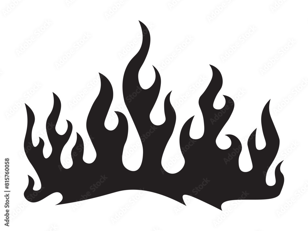 Black fire flame, design element. Tribal style for tattoo, vehicle decoration or another design Black fire flame, design element. Tribal style for tattoo, vehicle decoration or another design