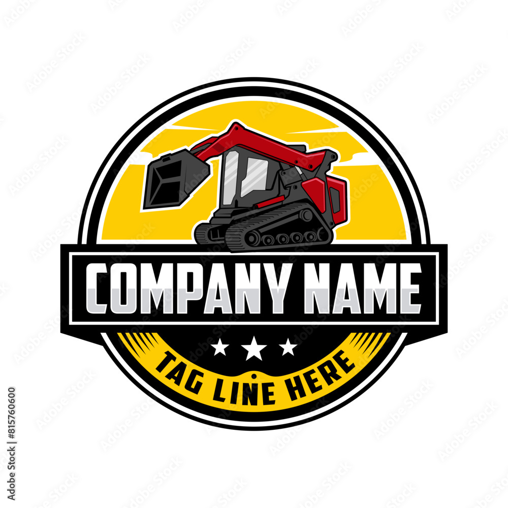 Skid steer loader company logo vector image Skid steer loader company logo vector image