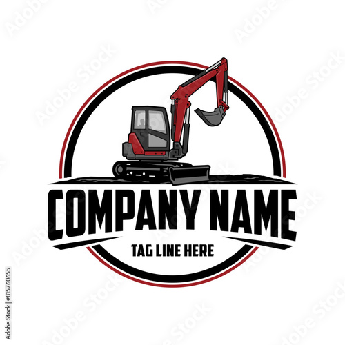 mini excavator company  logo vector image