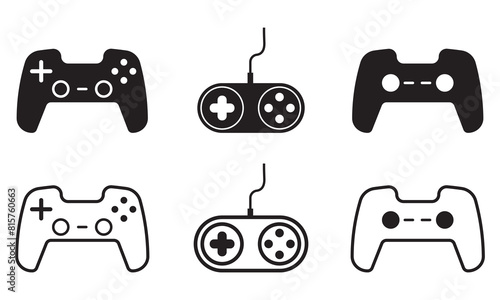 video game console icons set. Gaming controller concept Flat vector symbol set. on white background.