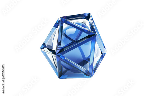 Icosahedron On Transparent Background.
