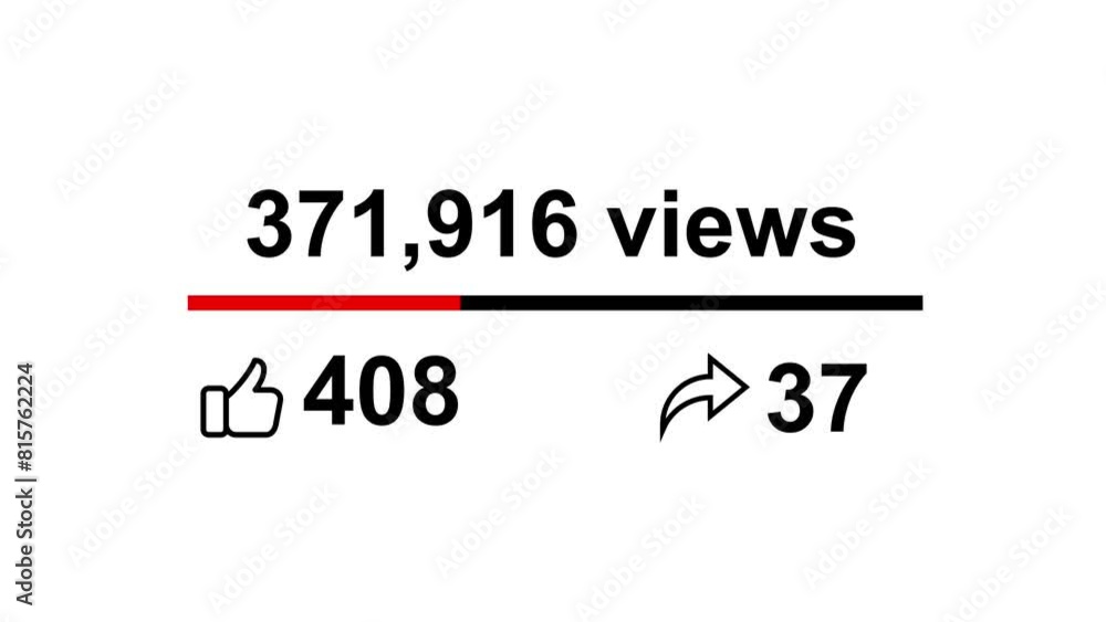 Views increasing white background Views increasing white background