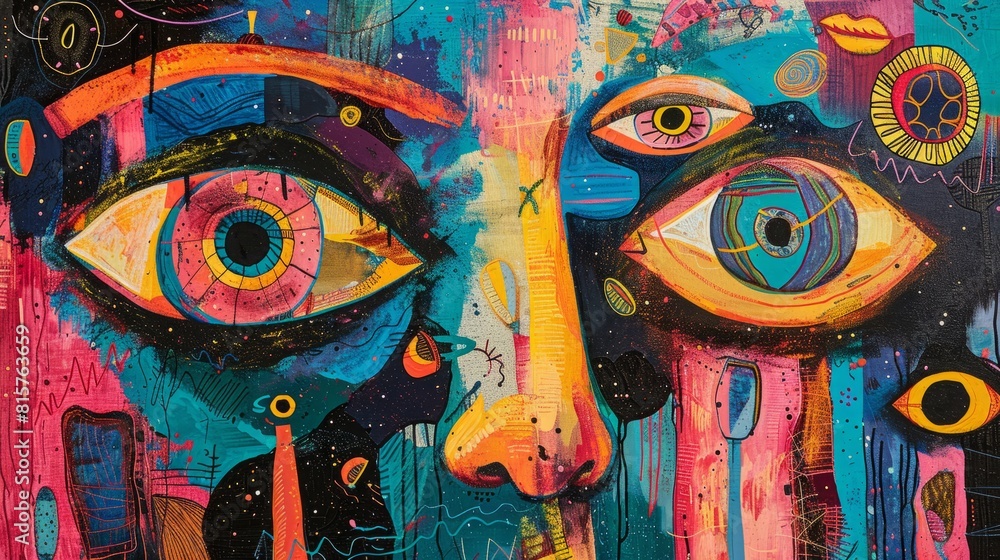 Fototapeta premium abstract painting of a human face