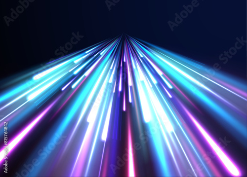 Glowing swirl bokeh effect. speed neon line. Colored shiny sparks of spiral wave. Colorful Light Trails, Long Time Exposure Motion Blur Effect