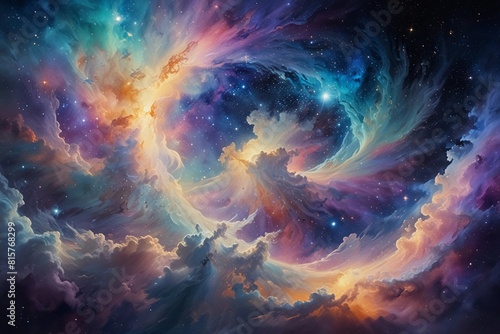 Celestial Drifter: Ethereal Elysian Nebula