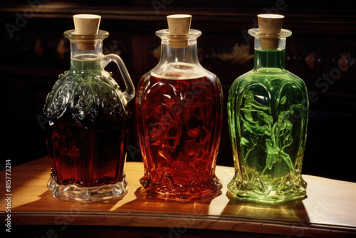 Wallpaper Mural Glass bottles of potion and tincture, herbal medicine. Torontodigital.ca