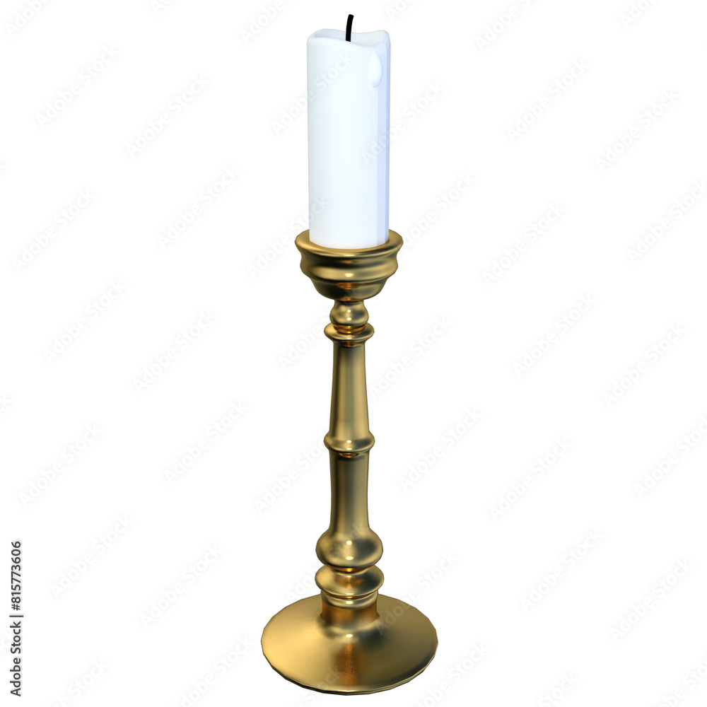 Candlestick with candle isolated 3d rendered illustration Candlestick with candle isolated 3d rendered illustration