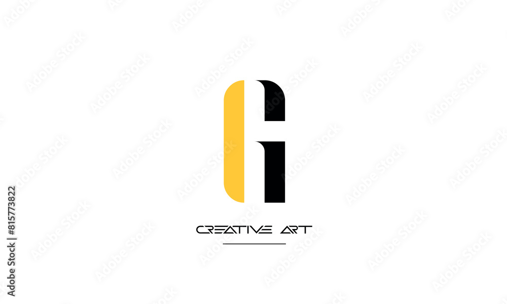 GI, IG, G, I abstract letters logo monogram GI, IG, G, I abstract letters logo monogram