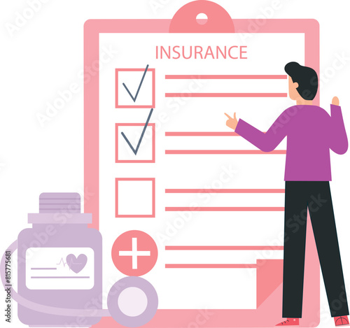 Wallpaper Mural The boy is looking at the list of medical insurance. Torontodigital.ca