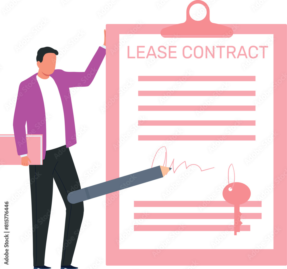 The boy is signing the lease agreement. The boy is signing the lease agreement.