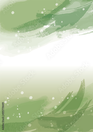 抹茶新緑　水彩風和柄背景イラスト
