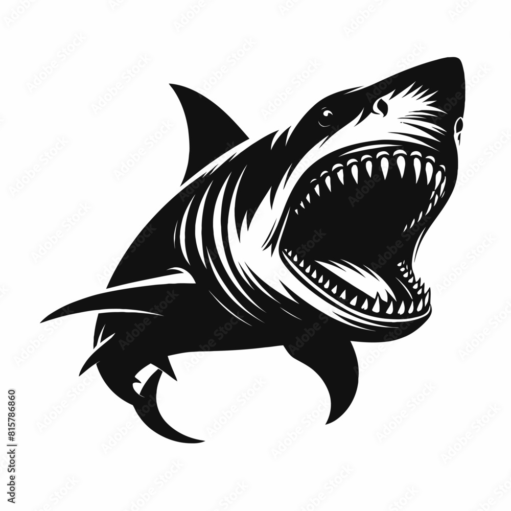 Obraz premium vector black silihoute of shark