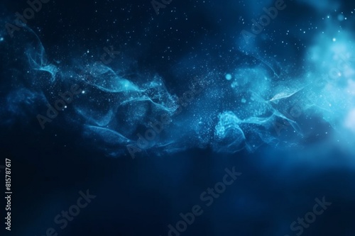 blue fog and sparkles against dark background