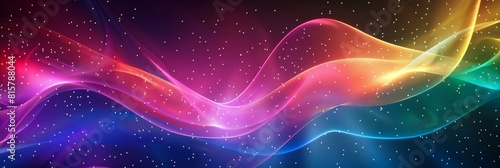 Abstract background of rainbow waves gradient. Banner